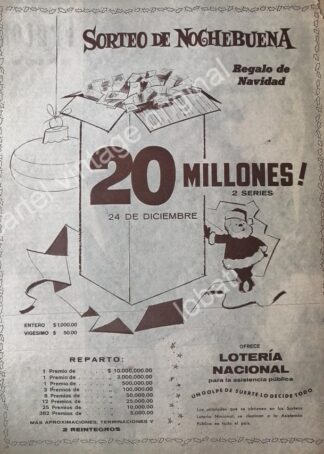 CARTEL ANTIGUO ORIGINAL DE LOTERIA NACIONAL. 1960 /23