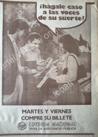 CARTEL ANTIGUO ORIGINAL DE MARIA SORTE EN LOTERIA NACIONAL 1970s FEP