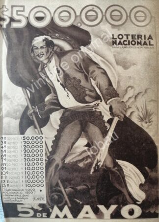 CARTEL ANTIGUO ORIGINAL DE CARTEL LOTERIA NACIONAL 1930s PUBLICIDAD ARTISTICA