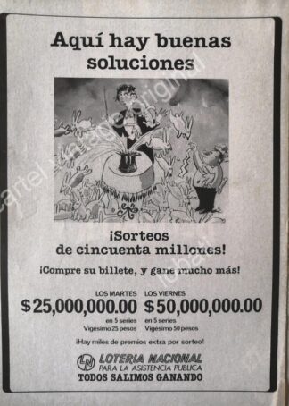 CARTEL ANTIGUO ORIGINAL DE LOTERIA NACIONAL. 1970s /119