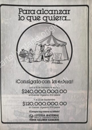CARTEL ANTIGUO ORIGINAL DE LOTERIA NACIONAL. 1970s /118