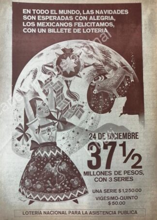 CARTEL ANTIGUO ORIGINAL DE LA LOTERIA NACIONAL 1967 /91
