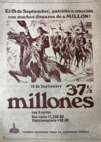 CARTEL ANTIGUO ORIGINAL DE LA LOTERIA NACIONAL 1968 / 80