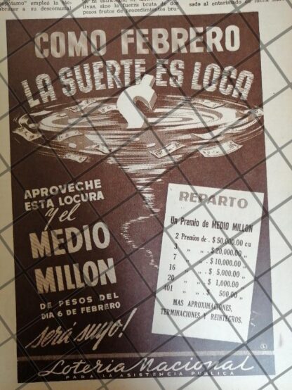 7  AFICHES ANTIGUOS LOTERIA NACIONAL 1937-1941 - Image 5
