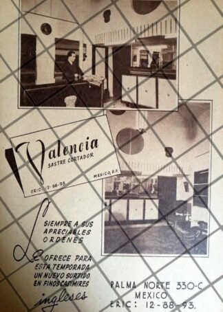 AFICHE RETRO SASTRERIA VALENCIA 1940 /RARO