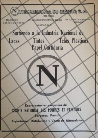 AFICHE ANTIGUO NITROCELULOSA DE MEXICO S.A 1970s