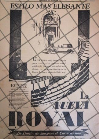 AFICHE PUBLICITARIO ANTIGUO LLANTAS ROYAL 1929