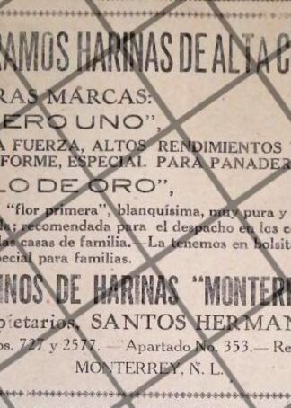 AFICHE RETRO HARINAS MONTERREY (GAMESA) 1929