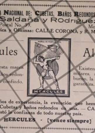 AFICHE RETRO CUBETAS HERCULES MONTERREY 1929