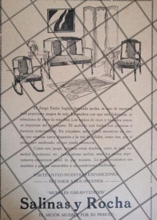 AFICHE RETRO TIENDA SALINAS Y ROCHA 1929