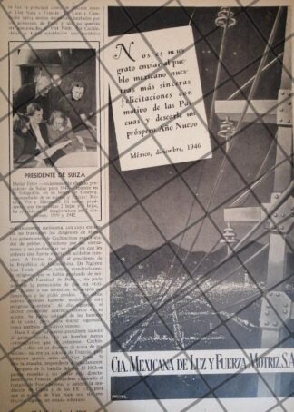AFICHE RETRO LUZ Y FUERZA MOTRIZ S.A 1946 /8