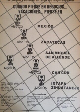 AFICHE RETRO HOTELES ARISTOS 1980s