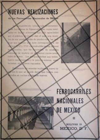AFICHE RETRO FERROCARRILES NACIONALES 1956 /N41
