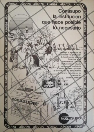 AFICHE RETRO DE GOBIERNO CAMPAÑA CONASUPO 1980s /6