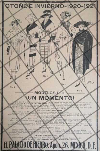 PUBLICIDAD ANTIGUA TIENDA EL PALACIO DE HIERRO 1920 /135