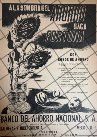 PUBLICIDAD RETRO BANCO DEL AHORRO NACIONAL 1942