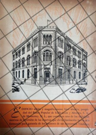 CARTEL RETRO BANCO POPULAR DE EDIFICACION Y AHORRO 1945
