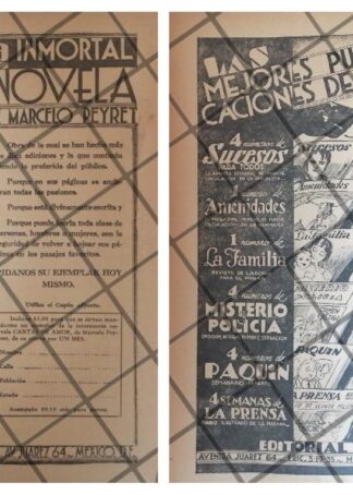 2 AFICHES ANTIGUOS, EDITORIAL SAYROLS 1936