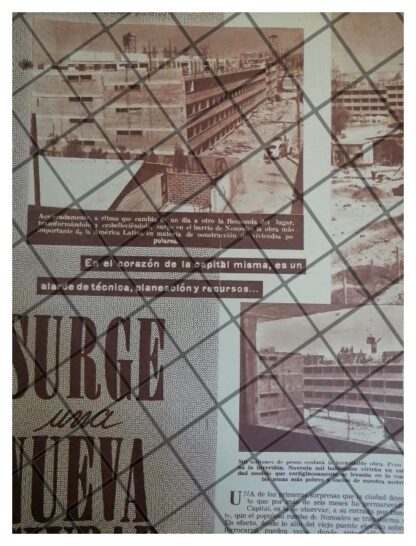 AFICHE RETRO CONSTRUYEN CIUDAD TLATELOLCO 1961 - Image 4