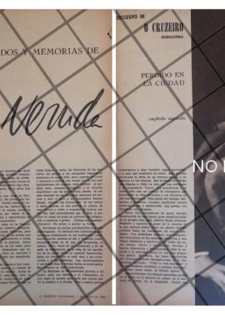 AFICHE RETRO. CAPITULO INEDITO DE PABLO NERUDA 1962