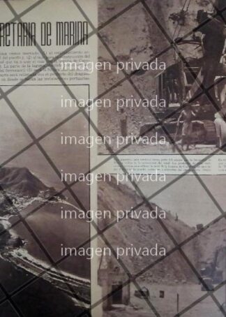 AFICHE RETRO CONTRUYEN EL PUERTO DE MANZANILLO 1944