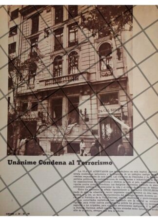AFICHE RETRO ATENTADO TERRORISTA EN EDIFICIO EXCELSIOR 69