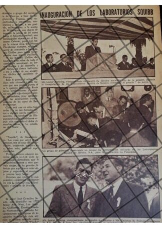 AFICHE RETRO. INAUGURAN LABORATORIOS SQUIBB 1947