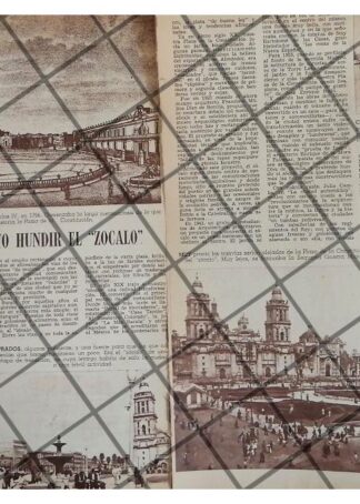 AFICHE RETRO. EL PROYECTO DE HUNDIR EL ZOCALO DEL D.F 1969