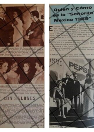 AFICHE RETRO. SEÑORITA MEXICO 1969 GLORIA HDZ MARTIN