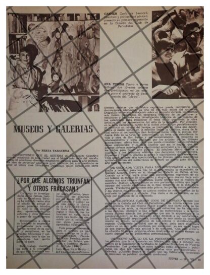 AFICHE RETRO LA PINTORA CARMEN COOK Y OTROS 1969
