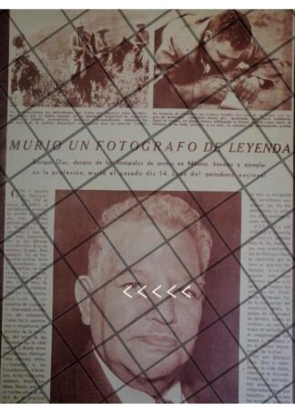 AFICHE RETRO MUERE EL FOTOGRAFO ENRIQUE DIAZ 1961