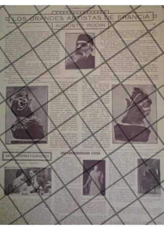 AFICHE RETRO MUERE EL PINTOR AUGUSTO RODIN 1917