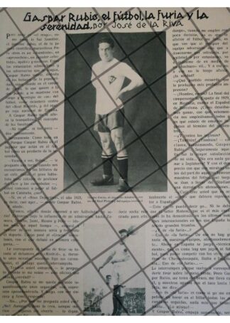 AFICHE RETRO EL FUTBOLISTA GASPAR RUBIO, REAL MADRID