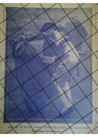 GRABADO RETRO TORERO. MAERA (MANUEL GARCIA) QUITE 1922