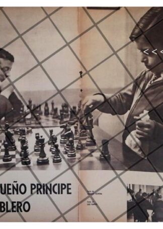AFICHE RETRO NIÑO GENIO DEL AJEDREZ HENRIQUE MECKING 1963