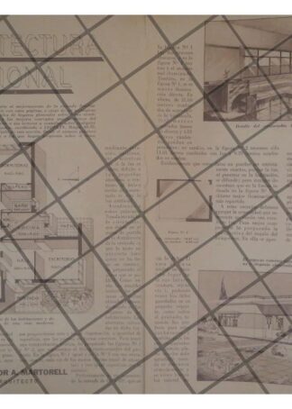 AFICHE RETRO PLANOS DEL ARQUITECTO VICTOR A. MARTORELL