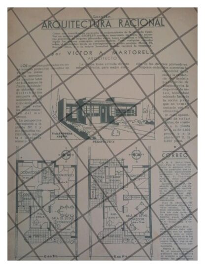 AFICHE RETRO PLANOS DEL ARQUITECTO VICTOR A. MARTORELL /3