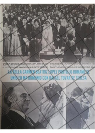 AFICHE RETRO BODA. CARMEN LOPEZ PORTILLO ROMANO 1979