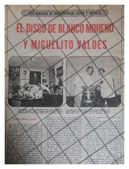 AFICHE RETRO BLANCO MOHENO Y MIGUELITO VALDES 1979