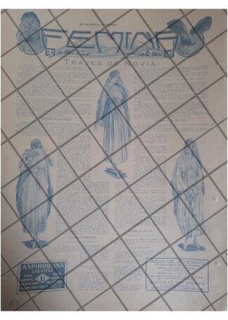AFICHE ANTIGUO VESTIDOS DE NOVIA DE 1917