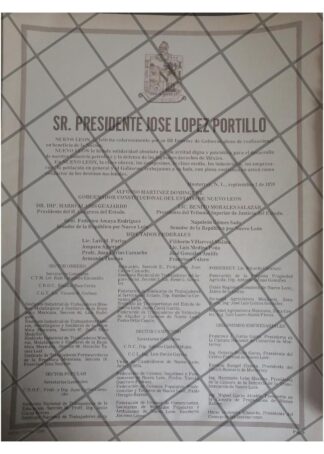 AFICHE POLITICO RETRO NUEVO LEON FELICITA LOPEZ PORTILLO
