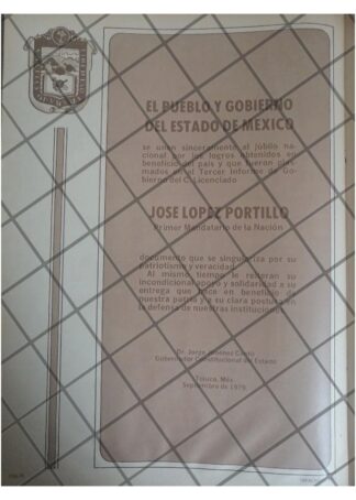 AFICHE POLITICO RETRO EDO DE MEXICO FELICITA LOPEZ PORTILLO