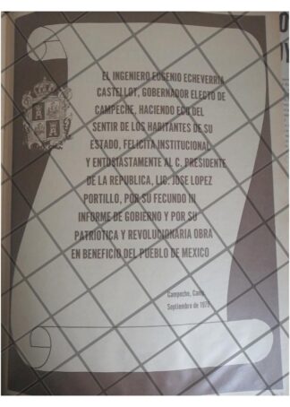 AFICHE POLITICO RETRO CAMPECHE FELICITA A LOPEZ PORTILLO 79