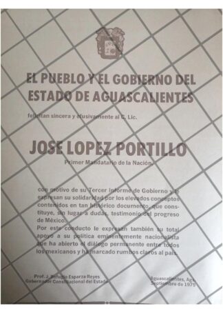 AFICHE RETRO AGUASCALIENTES FELICITA LOPEZ PORTILLO 79