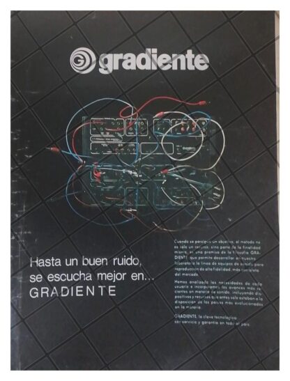 CARTEL PUBLICITARIO RETRO EQUIPOS DE AUDIO GRADIENTE
