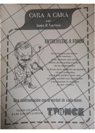 PUBLICIDAD RETRO TELEVISORA TV ONCE. JAMES R. FORTSON 79