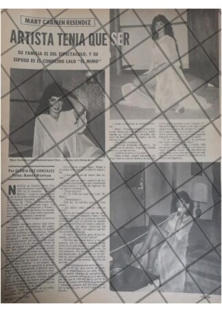 AFICHE RETRO LA ACTRIZ MARY CARMEN RESENDIZ 1979