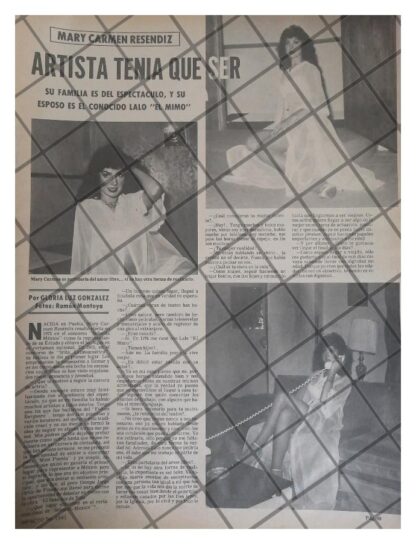 AFICHE RETRO LA ACTRIZ MARY CARMEN RESENDIZ 1979