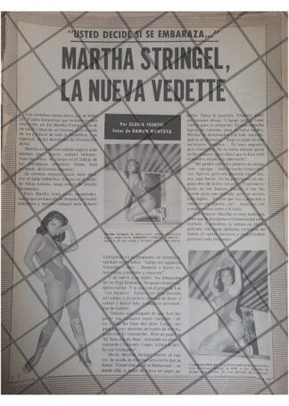 AFICHE RETRO ENTREVISTA LA VEDETTE MARTHA STRINGEL 1979
