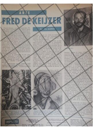 AFICHE RETRO EL PINTOR FRED DE KEIJZER, SU SOBRAS 1977